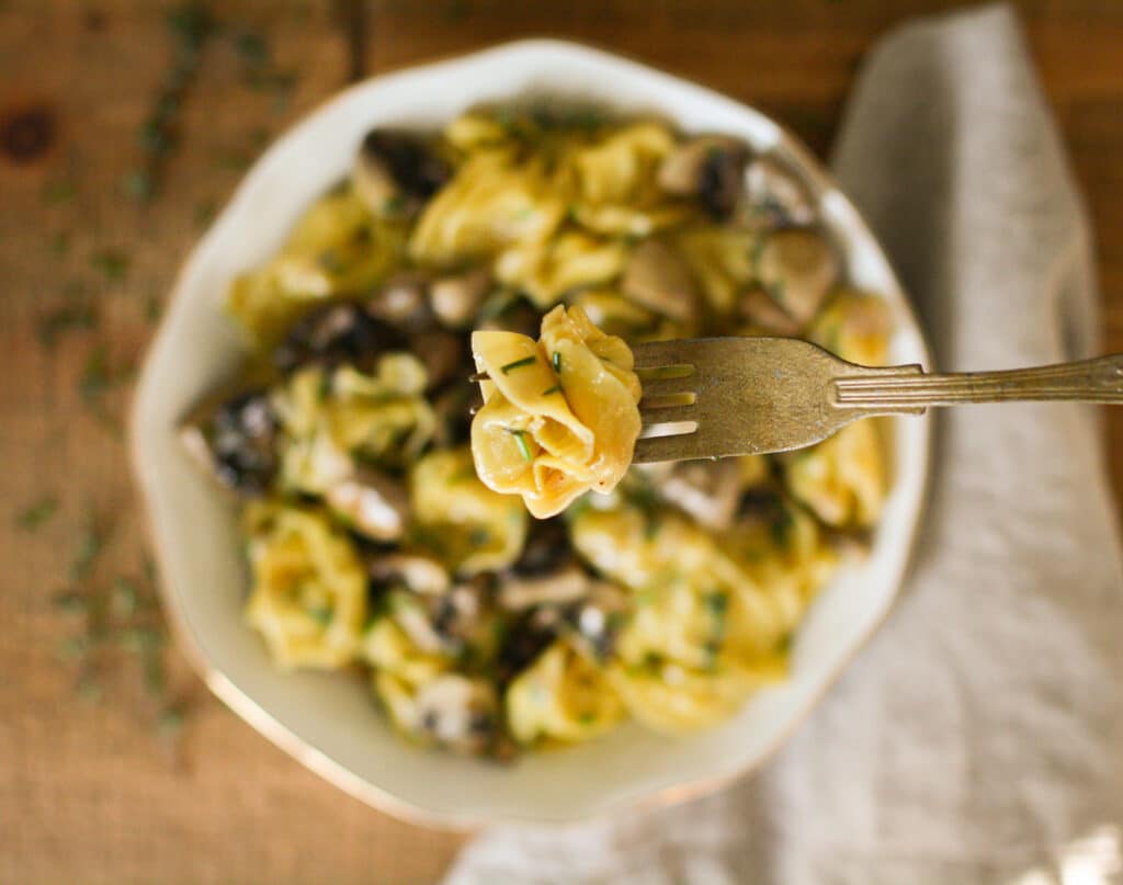 Herby Tortellini with Roasted Mushrooms