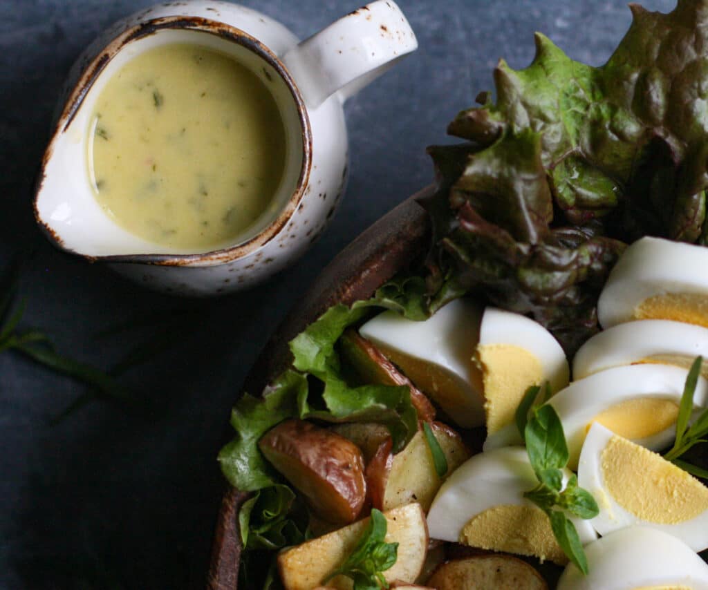 Seared Tuna Nicoise Salad with Creamy Tarragon Vinaigrette