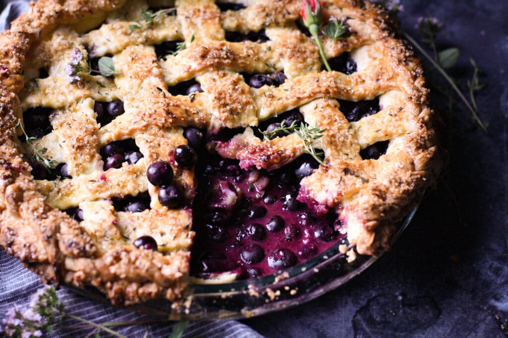 Country Blueberry Pie w/ Lemon Thyme Crust