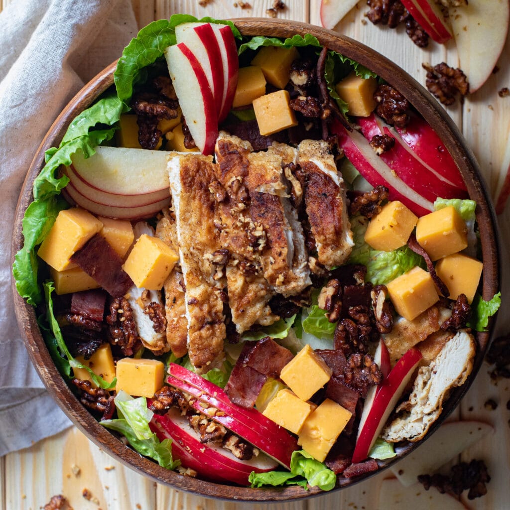 Fall Harvest Salad with Honey Dijon Dressing, apples and pecans