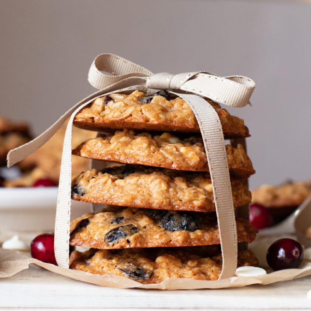 Chewy Oatmeal Cranberry White Chocolate Cookies