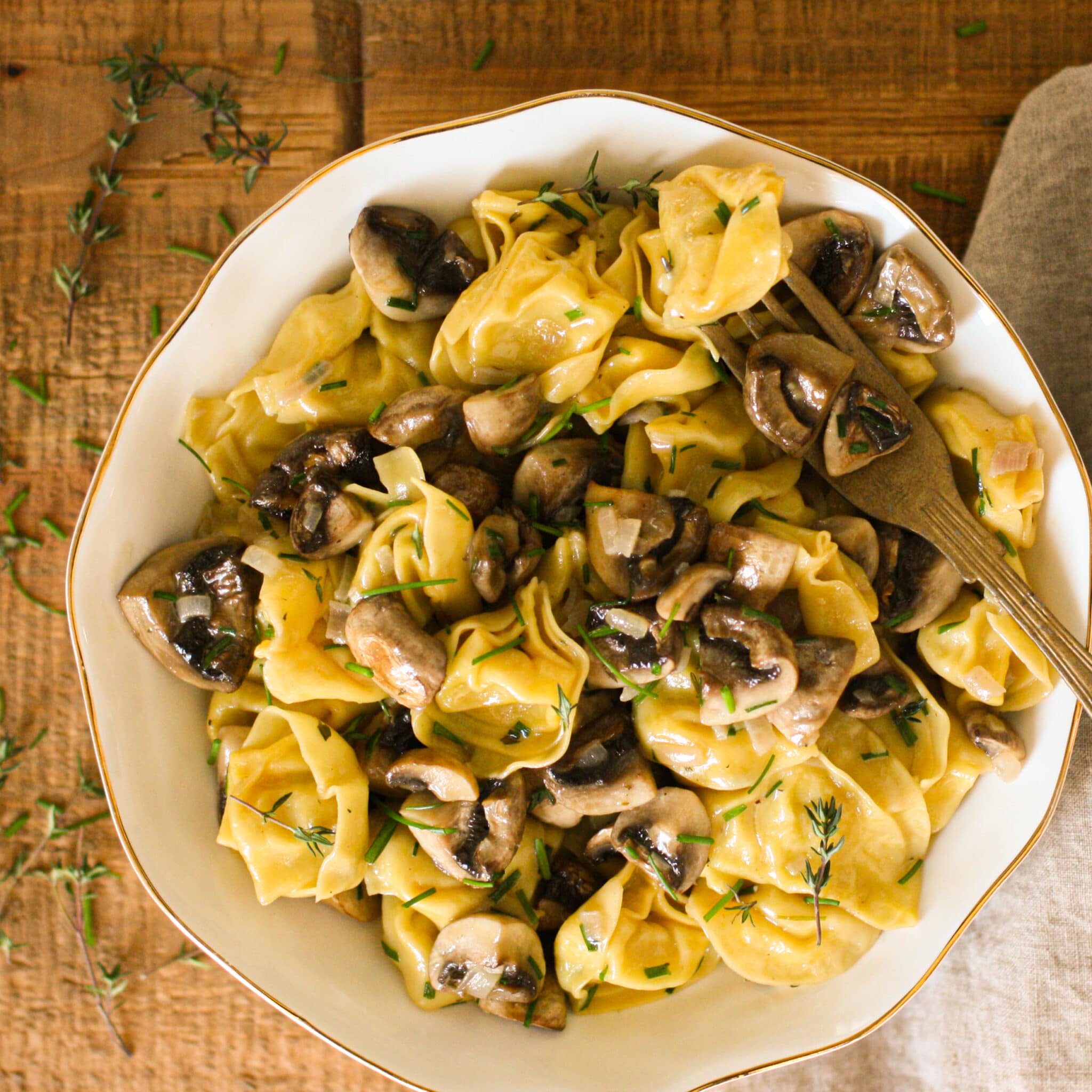 Herby Tortellini with Roasted Mushrooms | Simmer & Sage