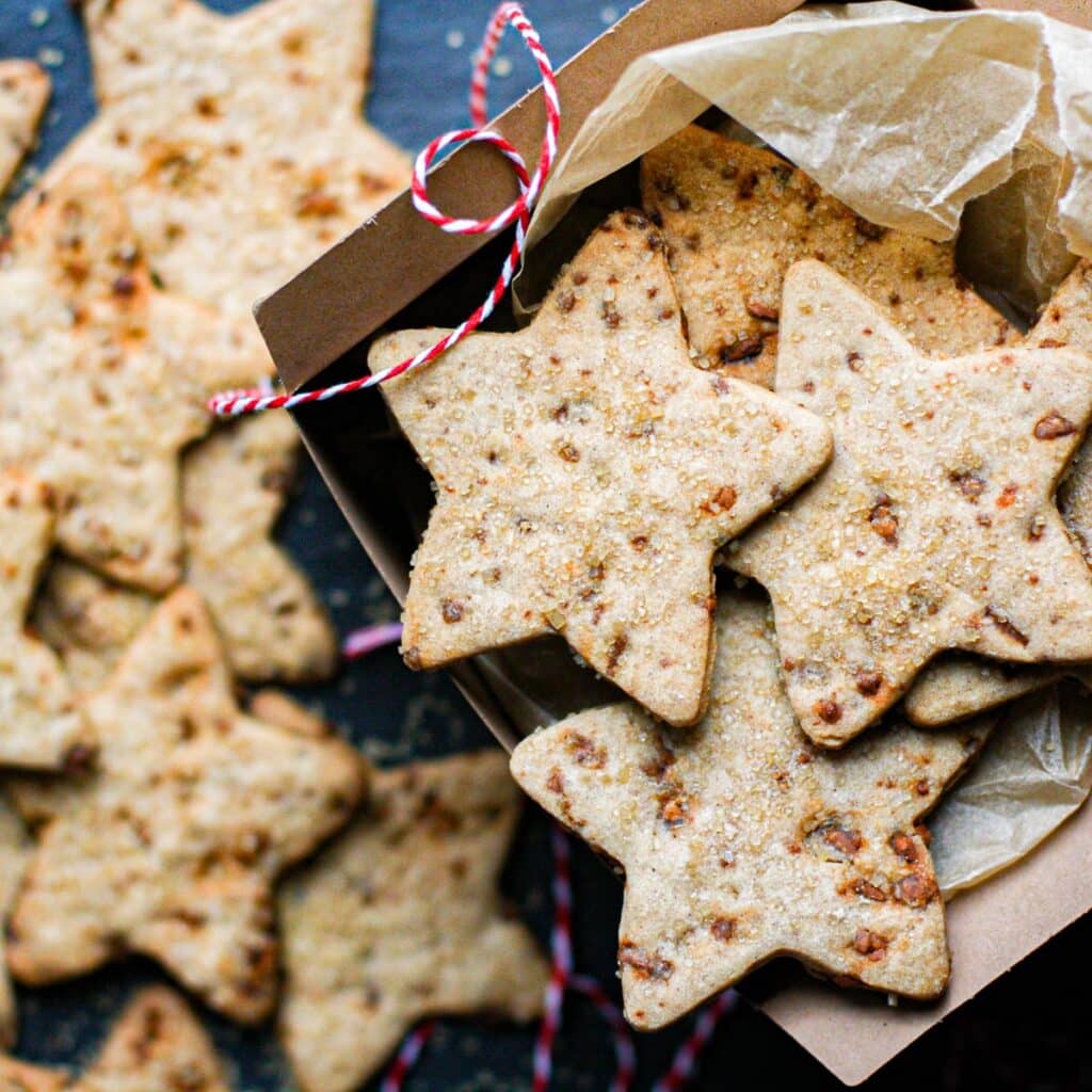 Cinnamon Chip Cookies, cut into star shapes
