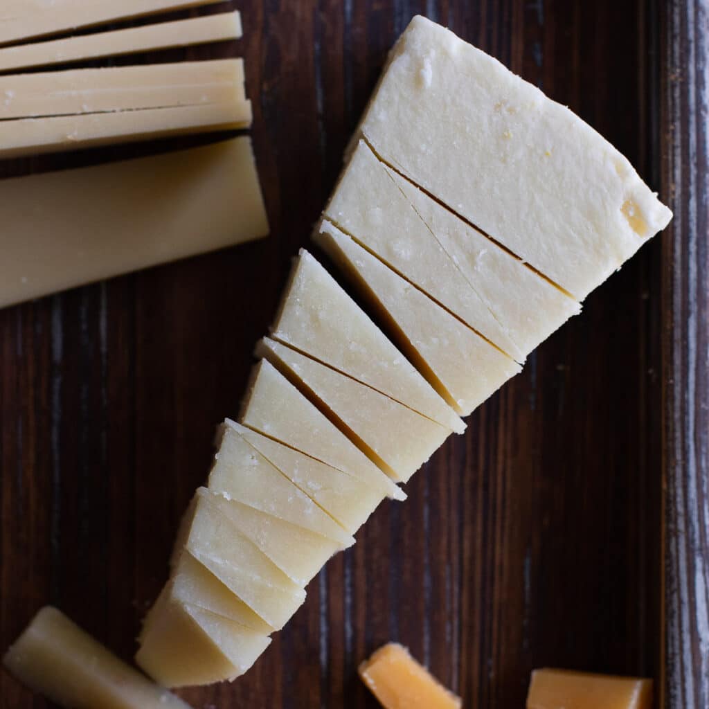 Pecorino Romano cheese, cut into wedges