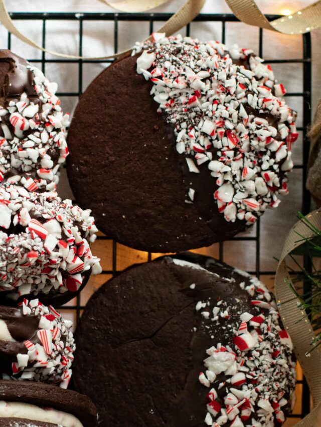 Peppermint Mocha Sandwich Cookies