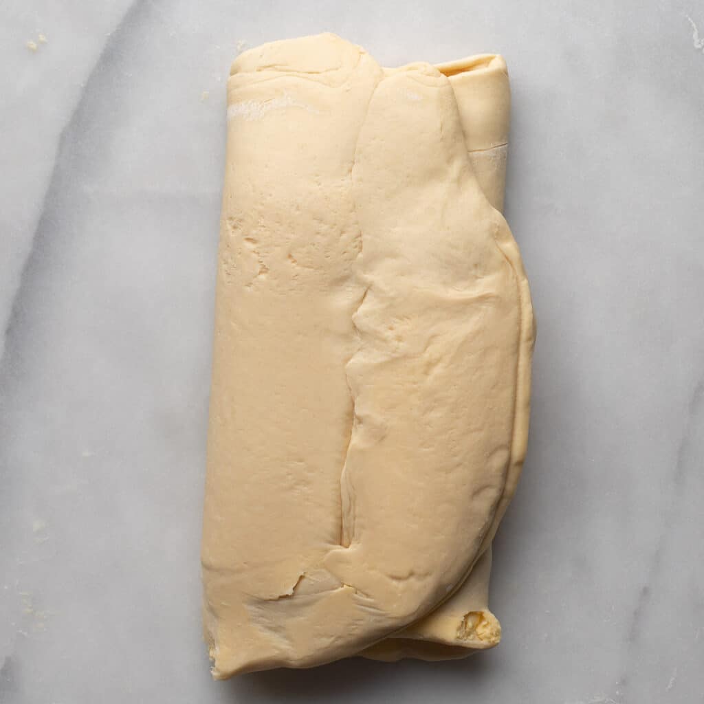 Danish dough, folded in thirds