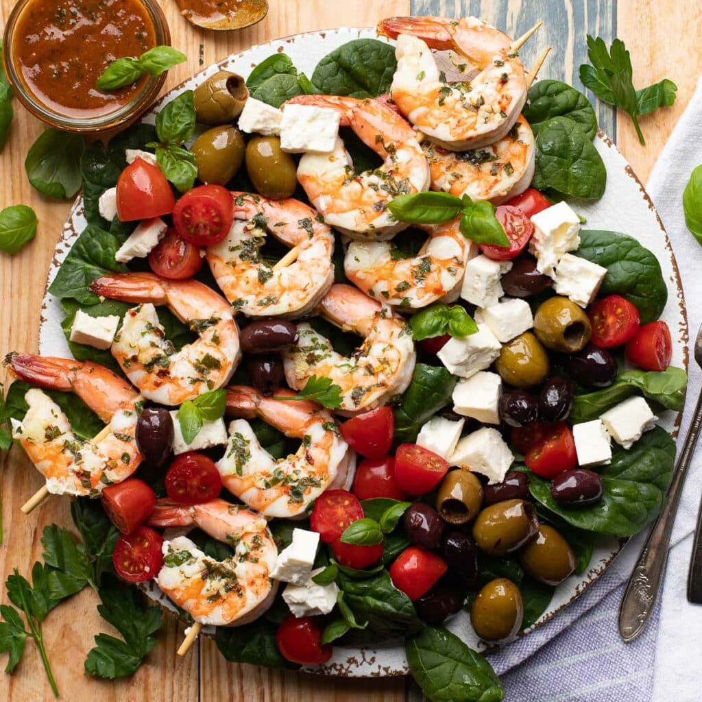 Healthy and Low Carb Mediterranean Shrimp Salad