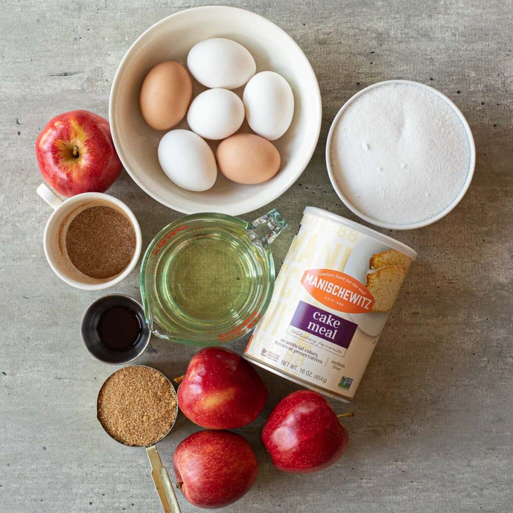 Ingredients for Passover Apple Cake Recipe