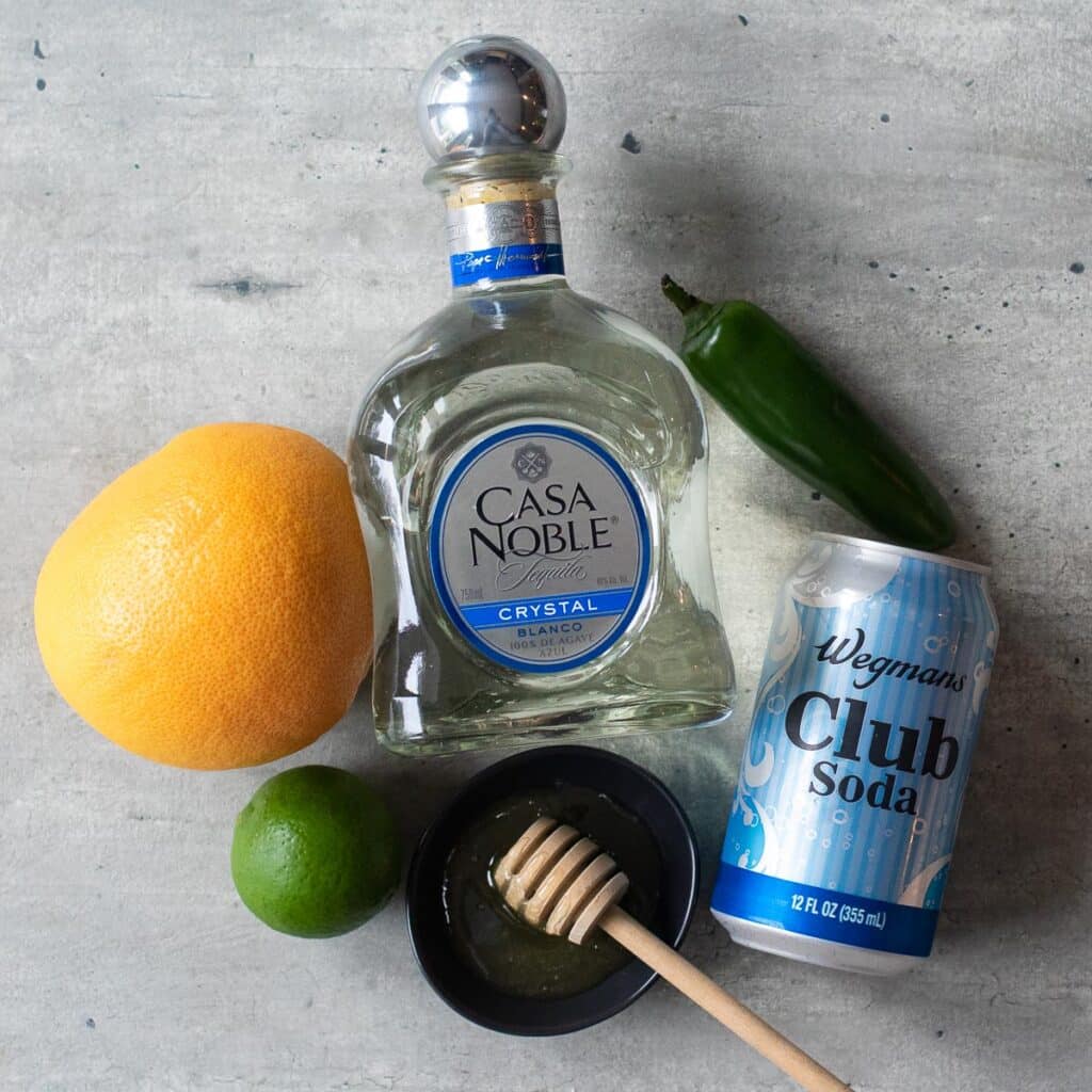ingredients for a paloma cocktail