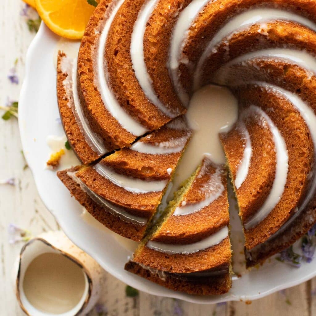 Orange Butter Cake with vanilla glaze