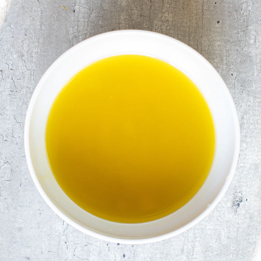 honey lime dressing in a white bowl