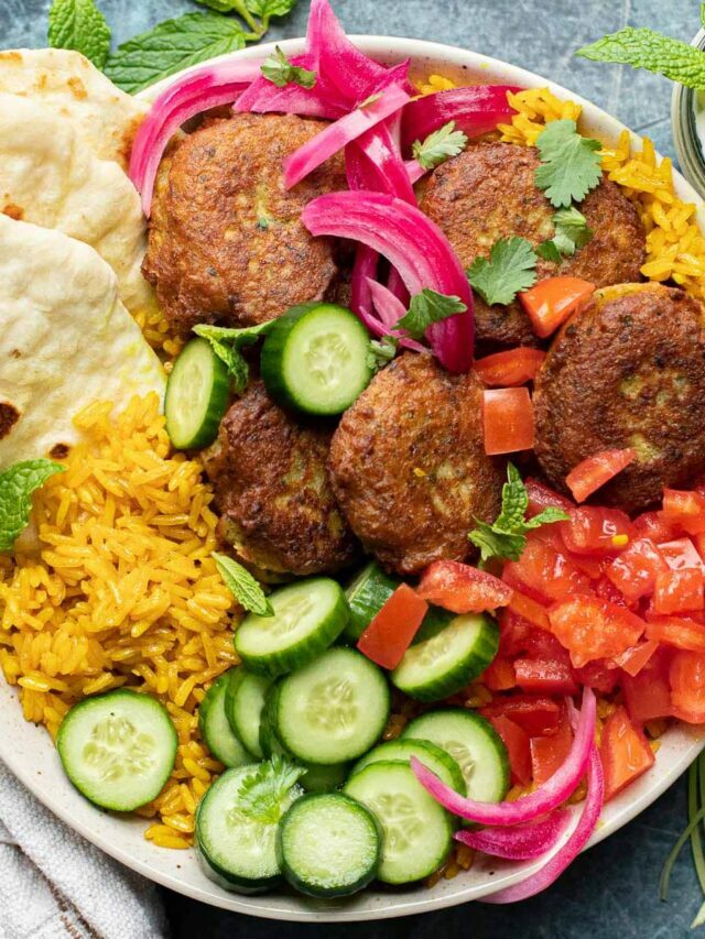 Falafel Rice Bowl Recipe with Easy Tahini Sauce