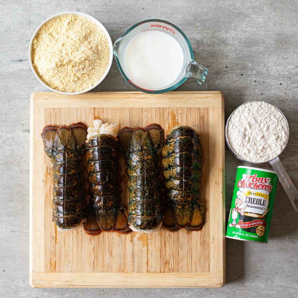 Ingredients for lobster po' boy sandwich recipe
