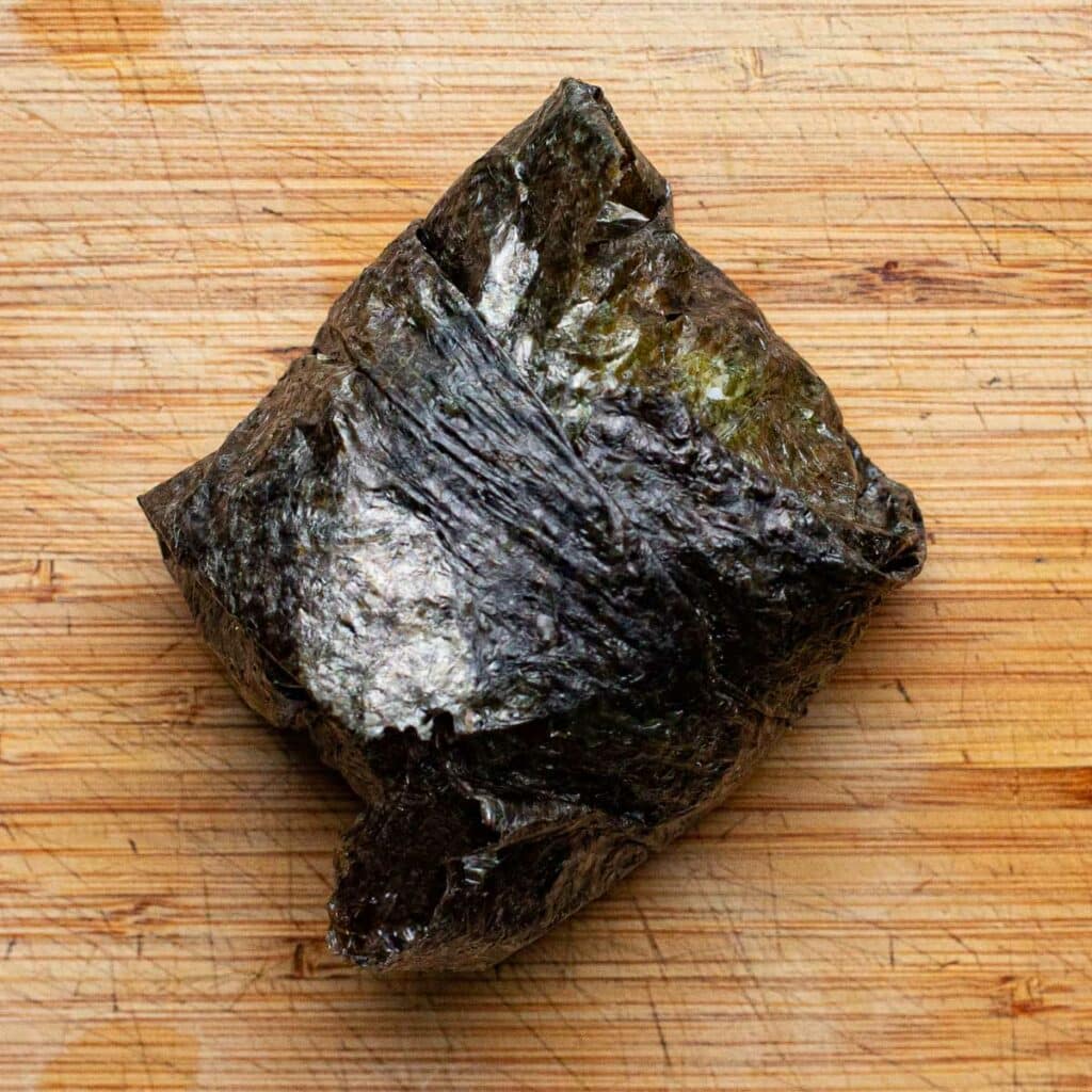 Japanese rice ball, rolled in seaweed