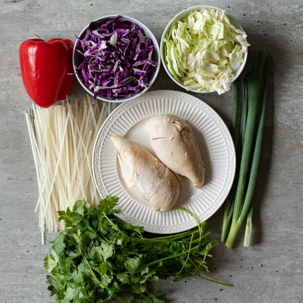ingredients for gluten free asian noodle recipe