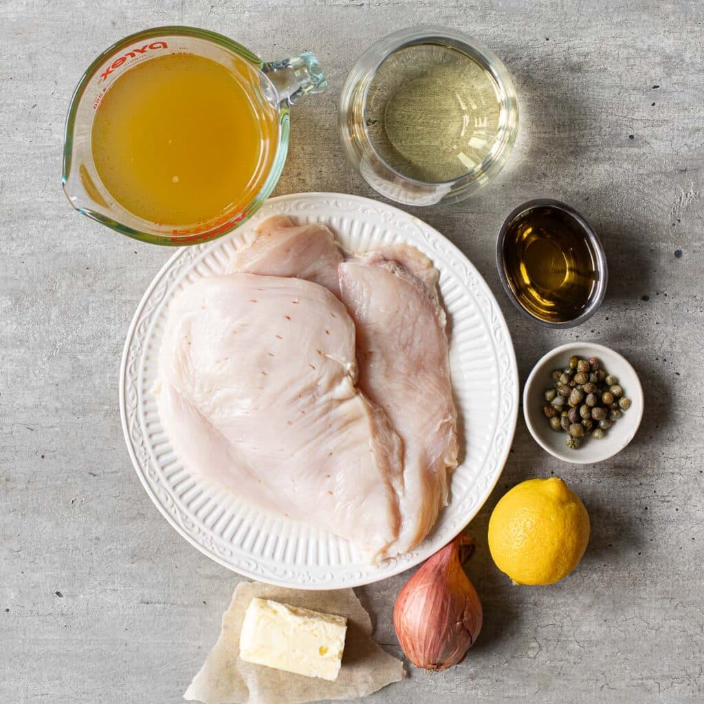 ingredients for one pan chicken piccata recipe