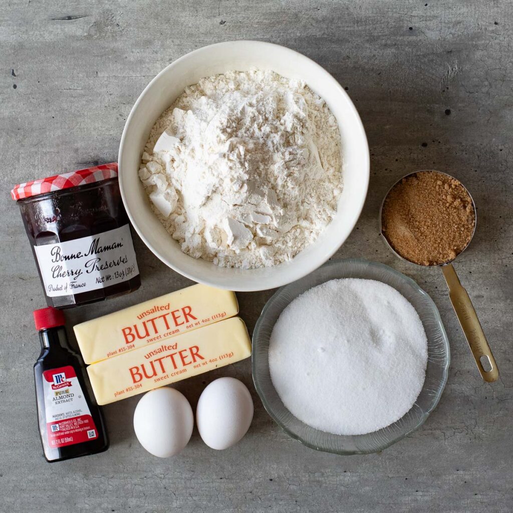 ingredients for thumbprint cookies with icing recipe