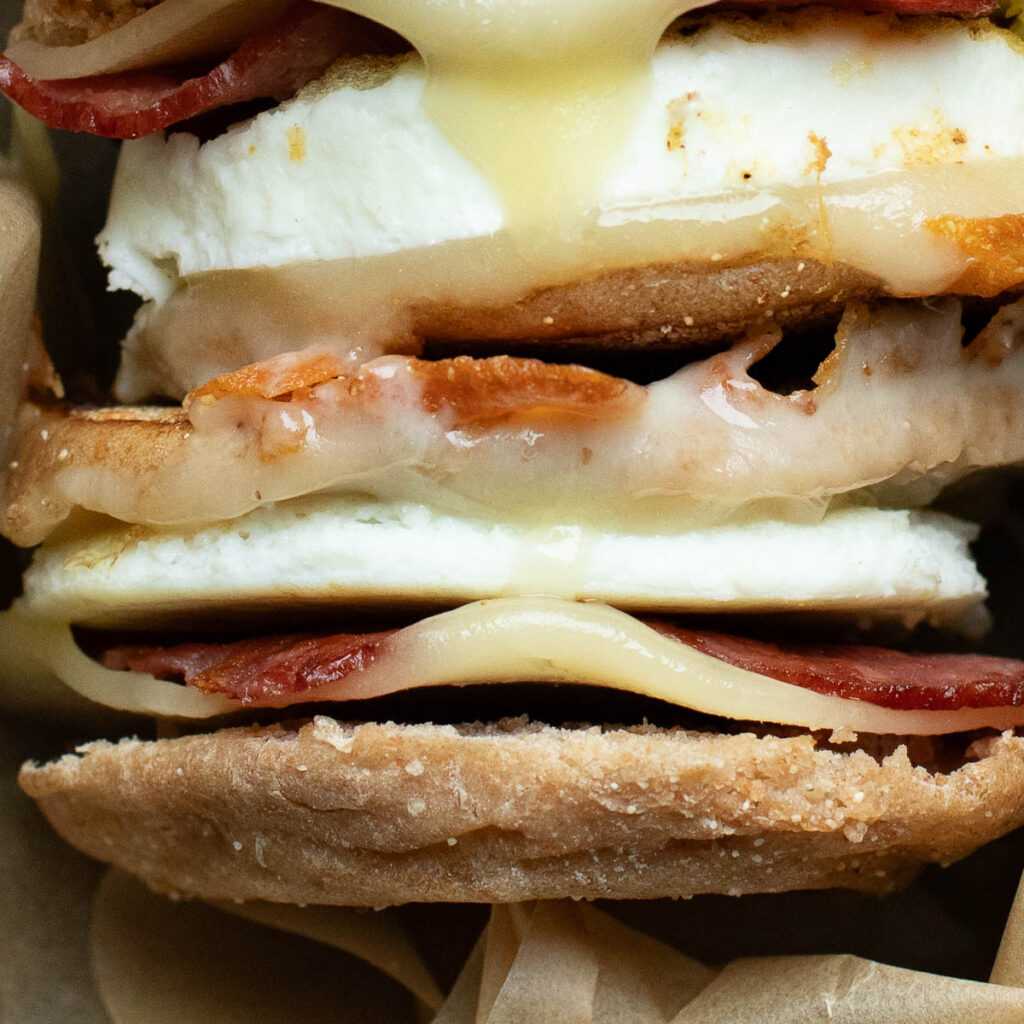 egg white turkey bacon sandwiches