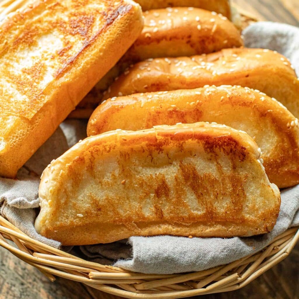 Raising Cane's bread in a wicker basket