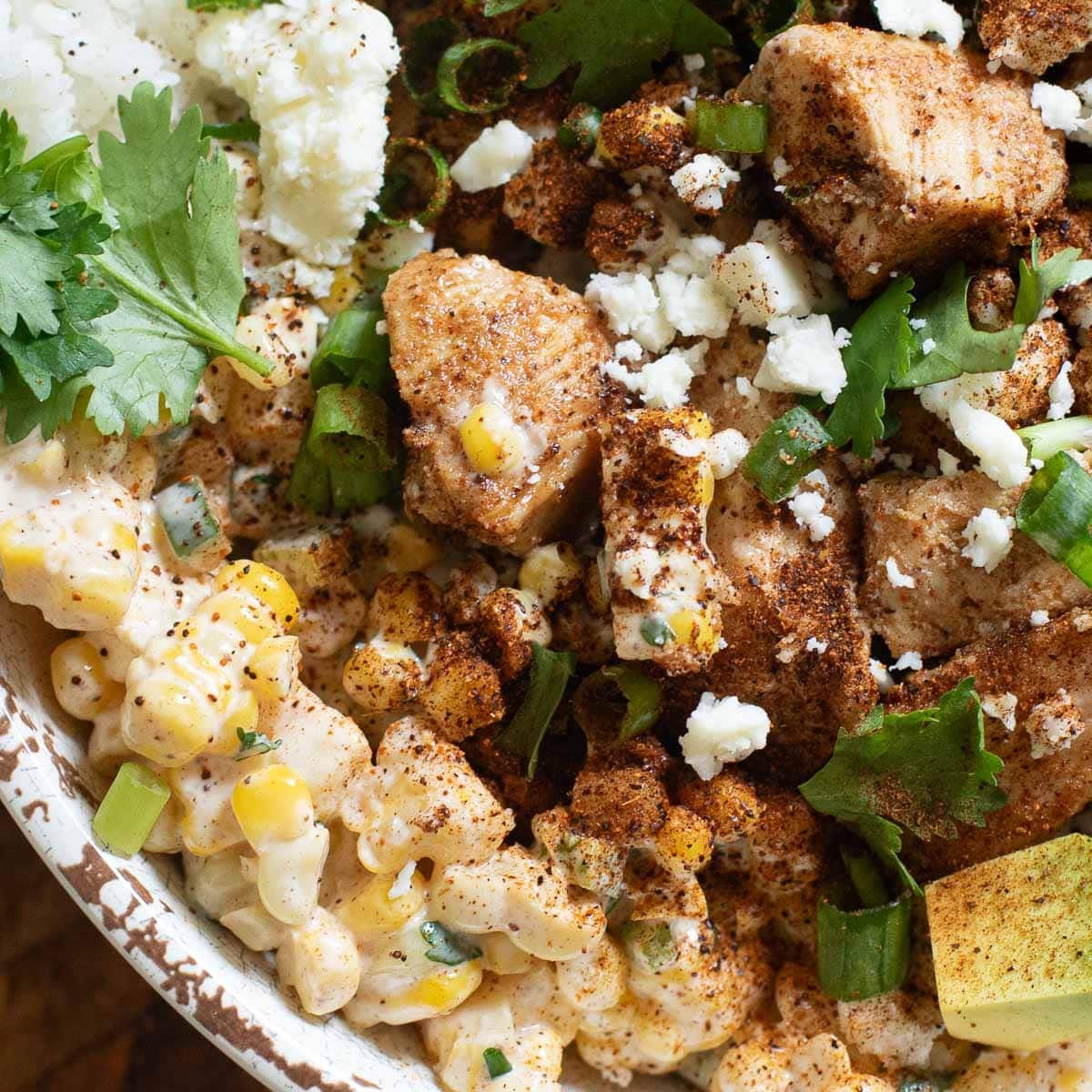 Mexican Street Corn Chicken Rice Bowl (Easy Recipe)