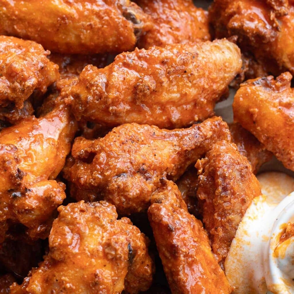 Wingstop Cajun wings in a pile