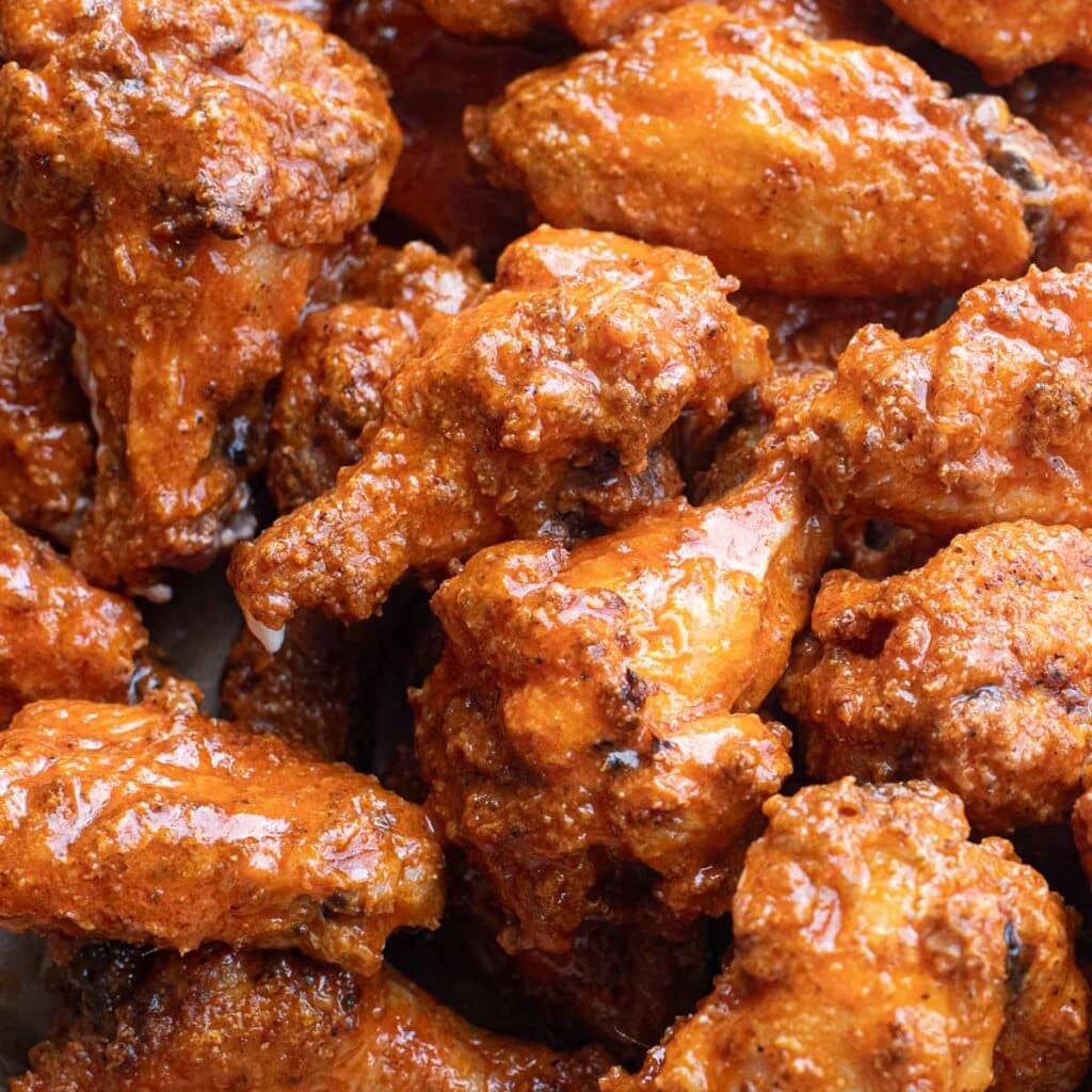 Wingstop Cajun wings in a pile