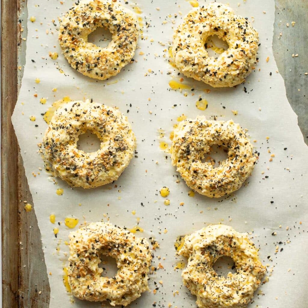 cottage cheese bagels before baking