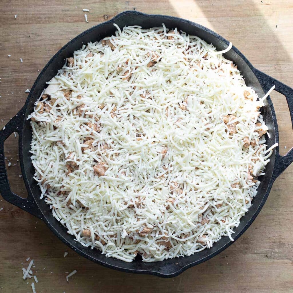 bubble up pizza casserole before baking