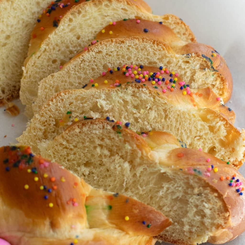 sliced Easter bread