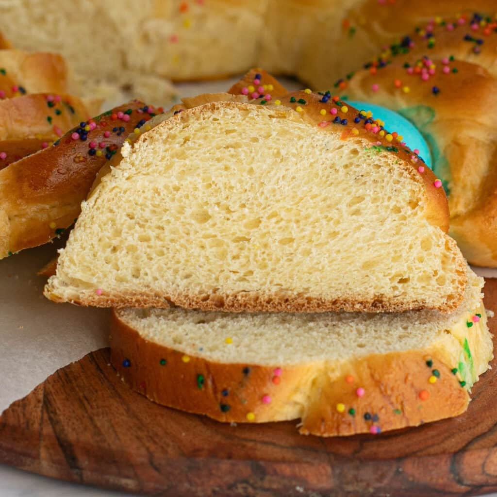a slice of Easter bread