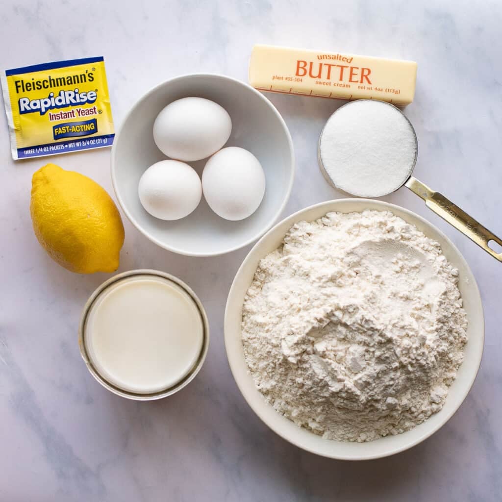 ingredients for Easter bread recipe