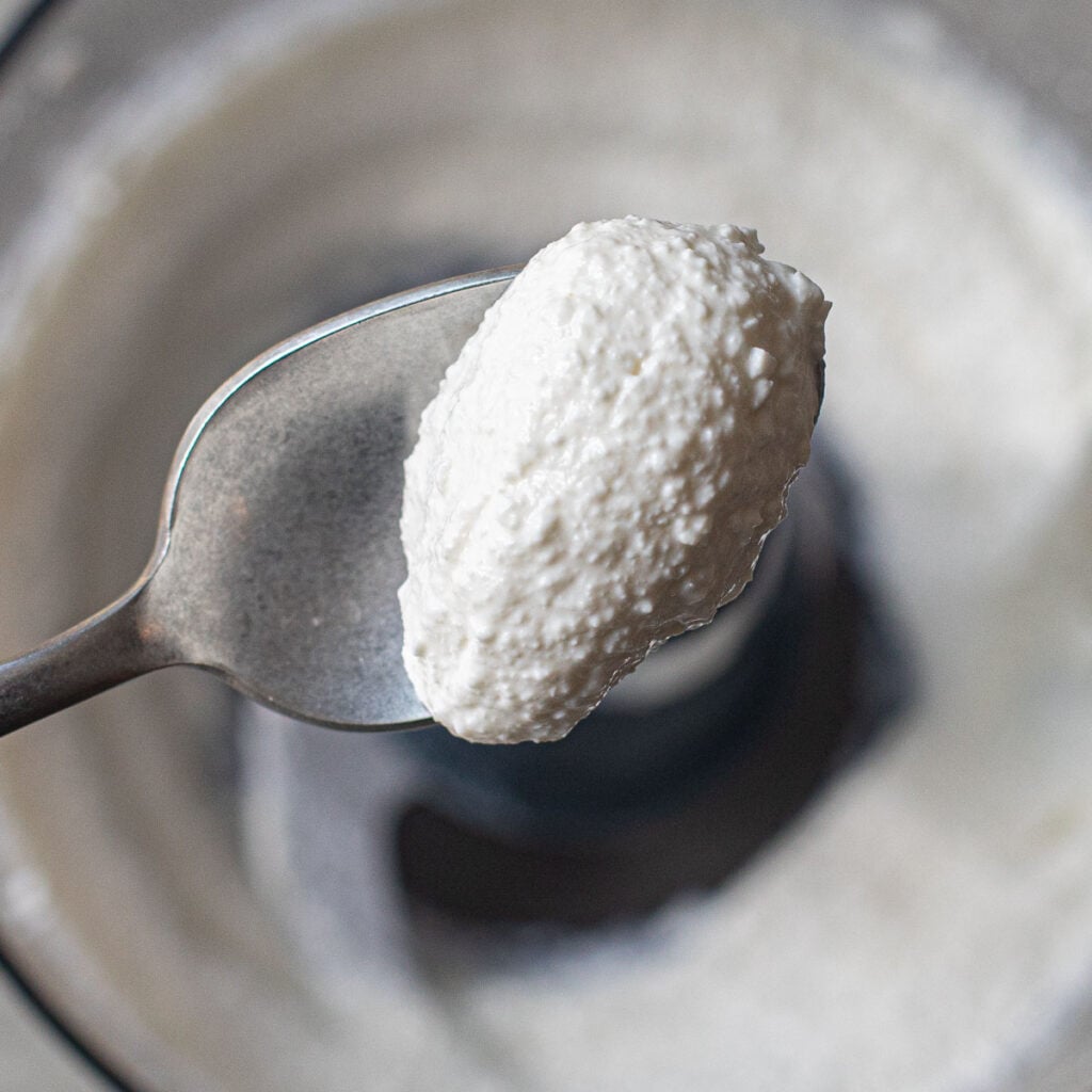 a spoonful of whipped cottage cheese 