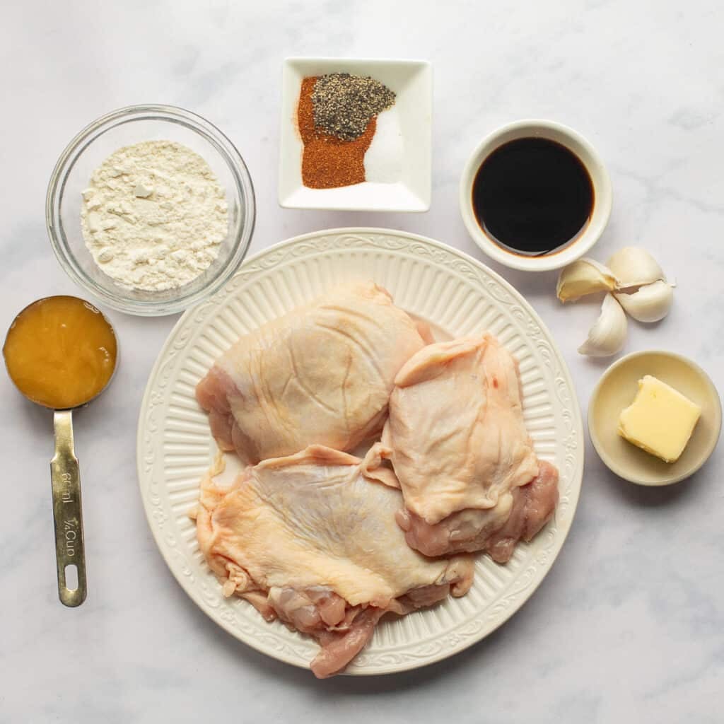 ingredients for honey garlic chicken thighs recipe