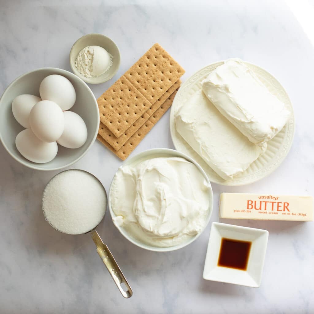 ingredients for New York Cheesecake recipe