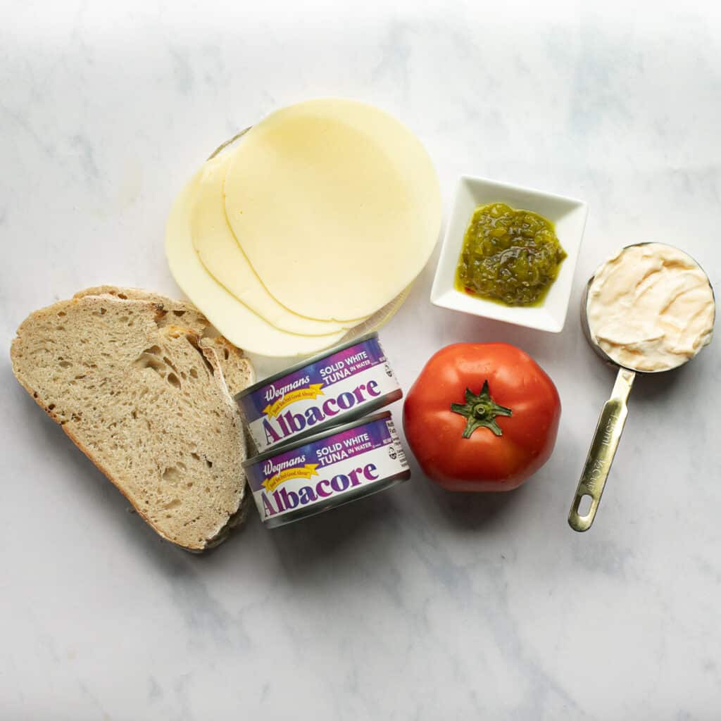 ingredients for Tuna Melt sandwich recipe