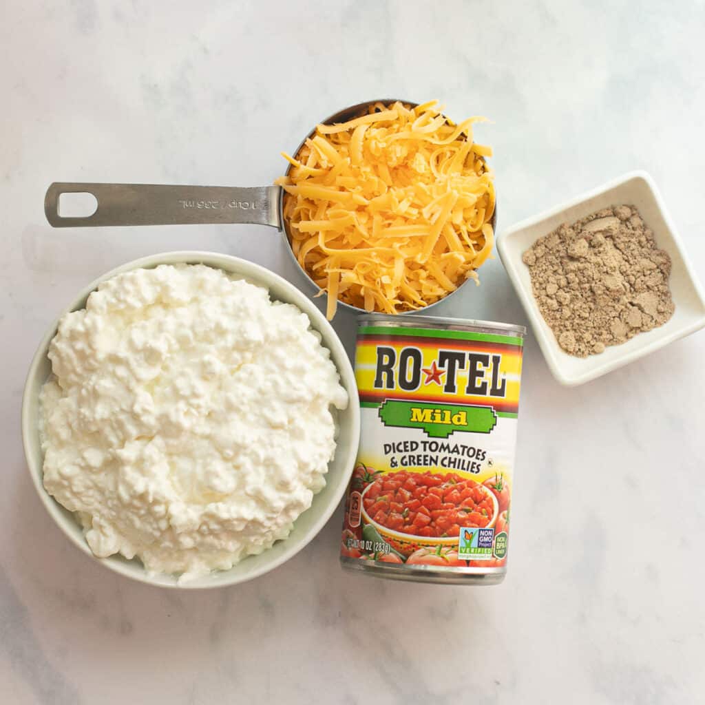 ingredients for cottage cheese queso recipe