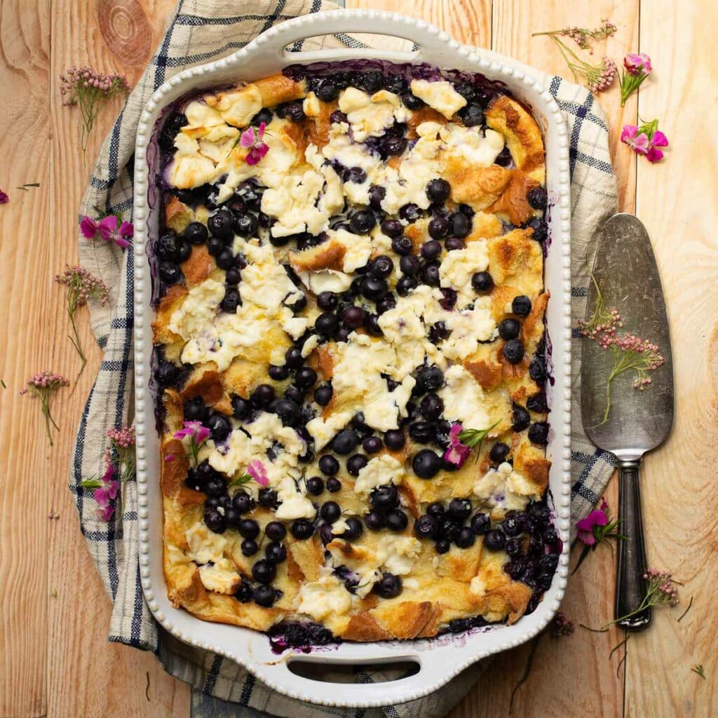 Blueberry Brioche Bread Pudding