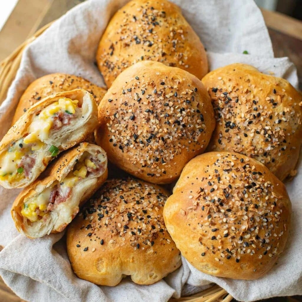 Breakfast Bomb with Biscuits, Eggs and Cheese