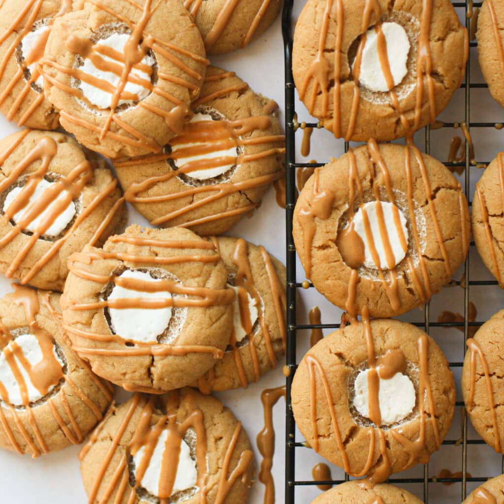 Fluffernutter Thumbprint Cookies