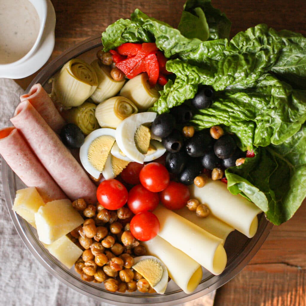 Italian Antipasto Salad with Parmesan Peppercorn Dressing