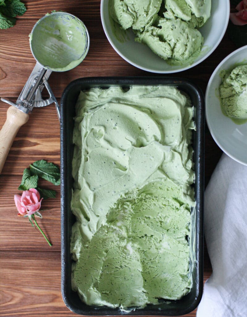 No-Churn Matcha Latte Ice Cream