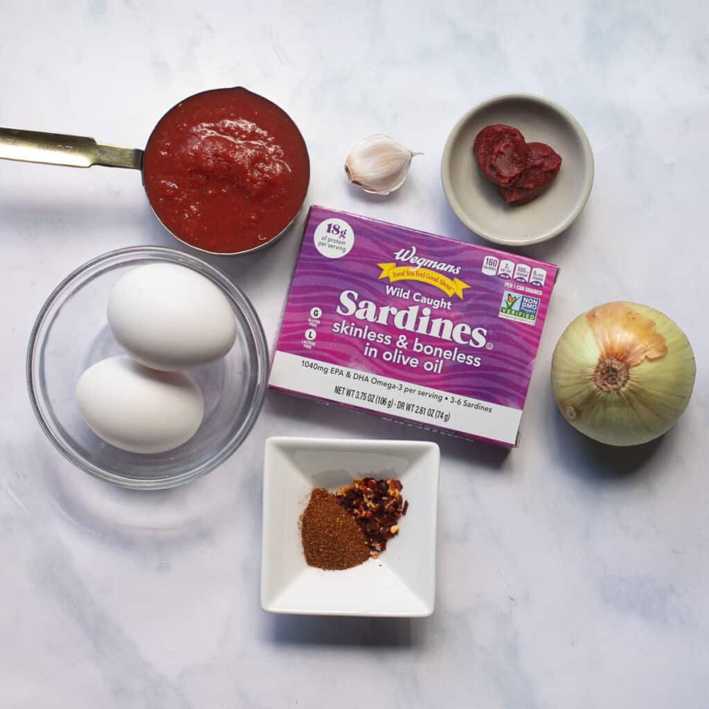 ingredients for sardine eggs recipe