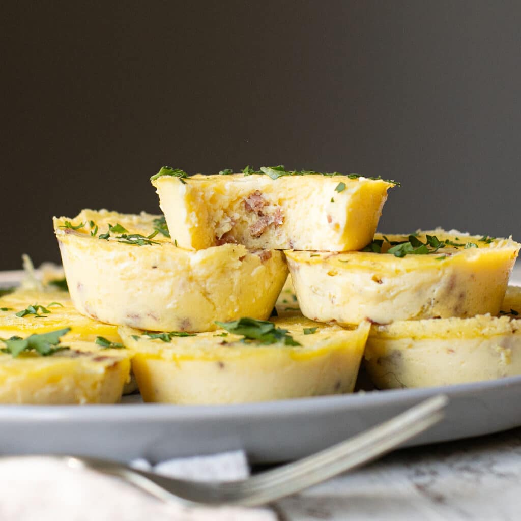 Starbucks egg bites in a stack