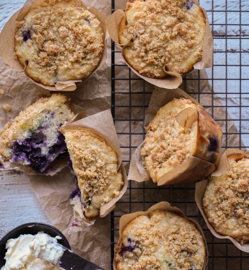 Blueberry Lemon Muffins with Citrus Crumble