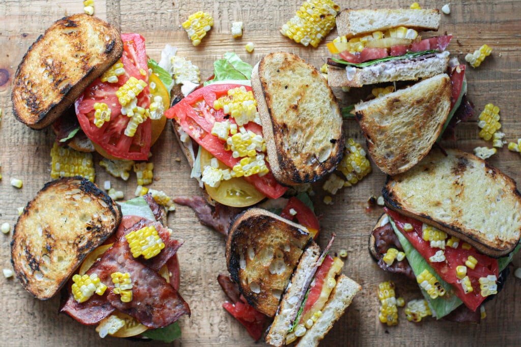 Heirloom Tomato BLTs with Roasted Garlic Mayo