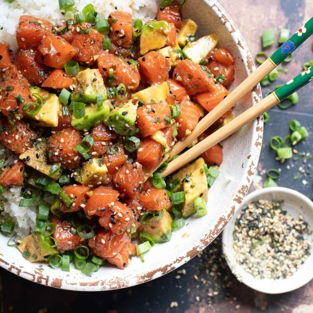 Salmon Poke Bowl with Avocado