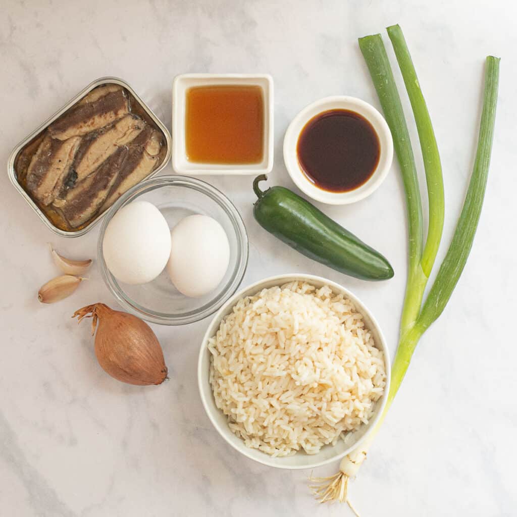 ingredients for sardine rice recipe