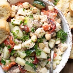 sardine salad with roasted peppers and parsley