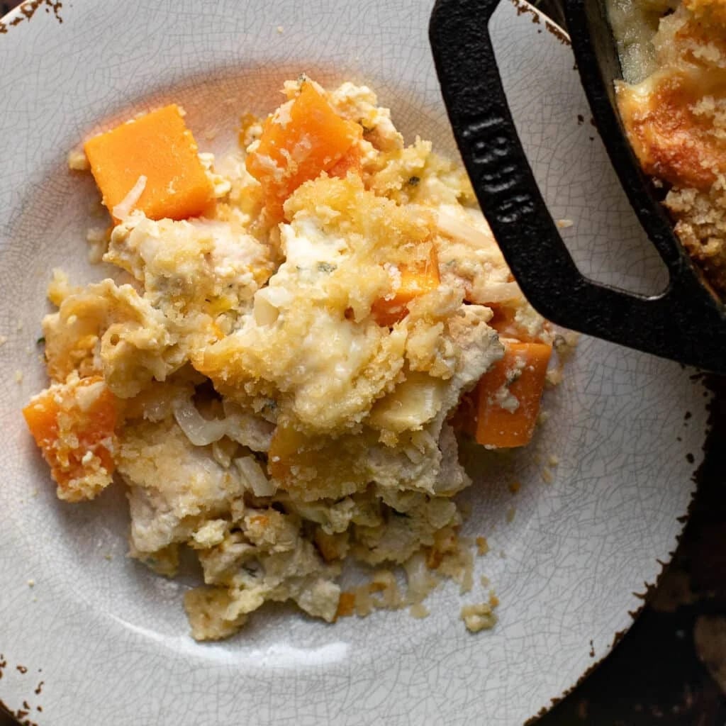 Cheesy Chicken Butternut Squash Casserole