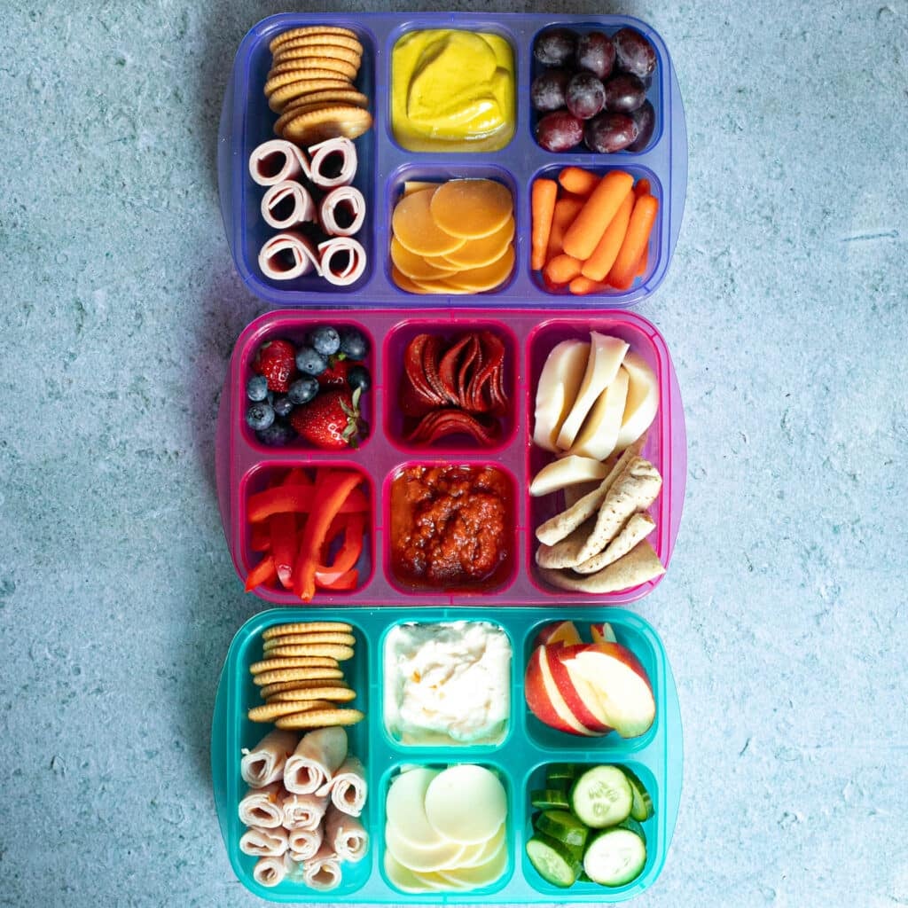 3 containers of homemade lunchables